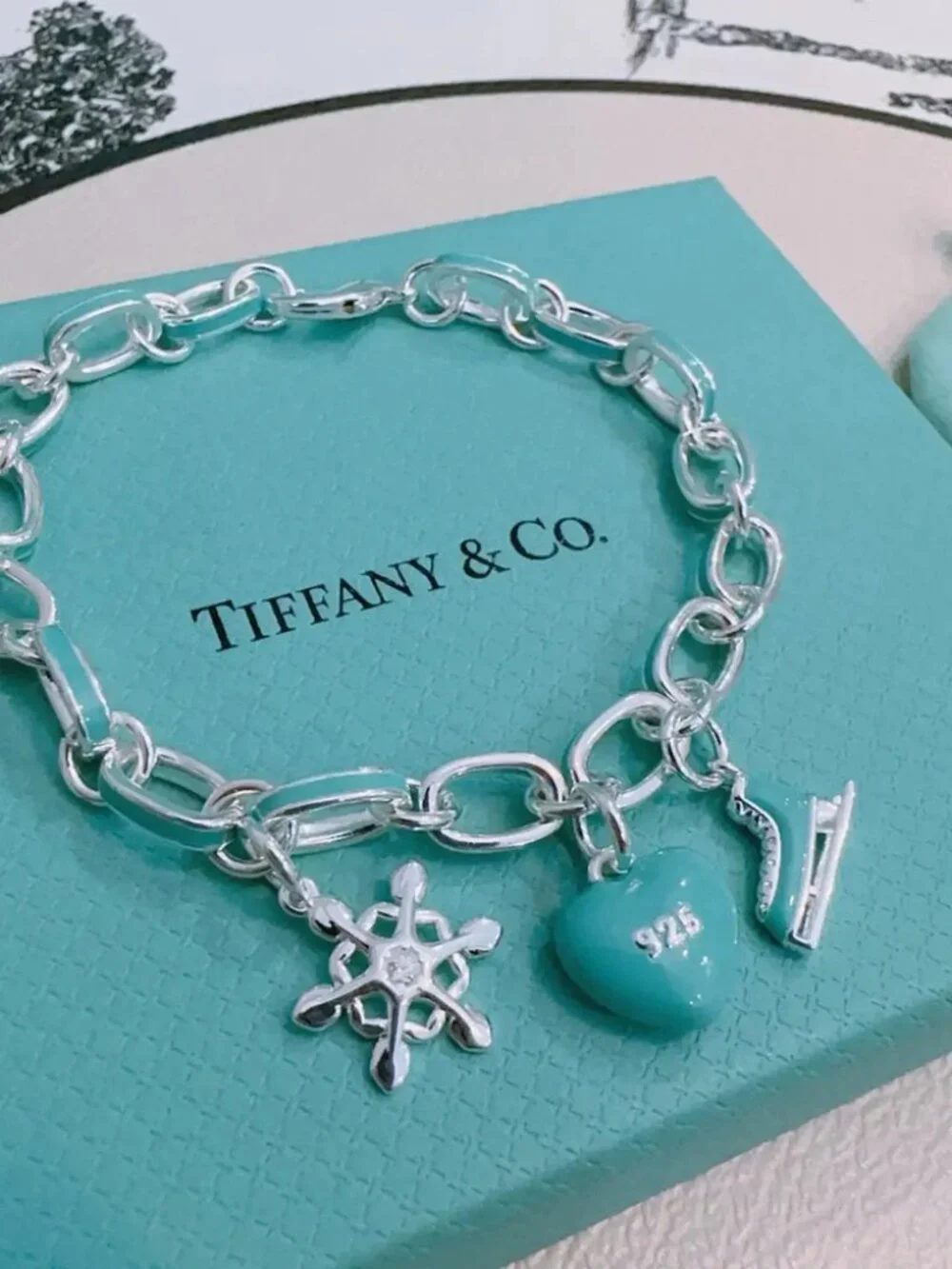 Tiffany & Co. Blue Silver Heart Bracelet